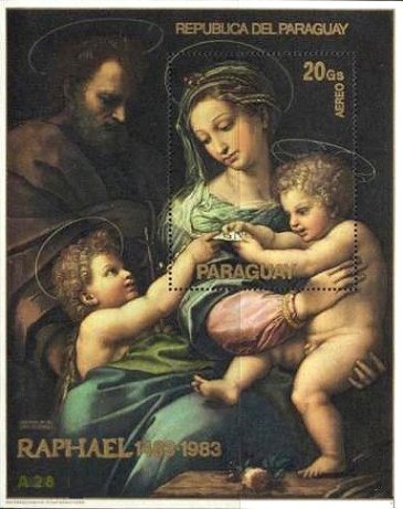 ラファエロの絵画　『聖家族とヨハネ』