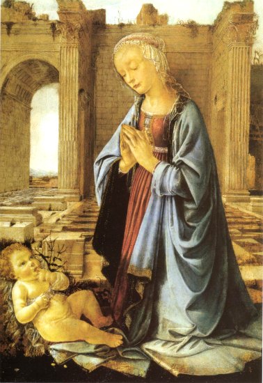 ヴェロッキオ工房　『幼子キリストを礼拝する聖母』