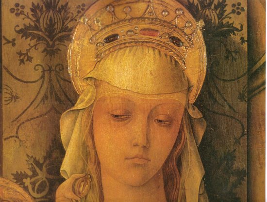『聖母子と四聖人（グロッターマーレ祭壇画）』　1481　  カルロ・クリヴェッリ（ Carlo Crivelli）