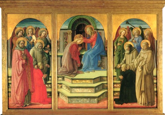 フィリッポ・リッピと助手たち　『聖母戴冠と天使、聖人、寄進者』1444頃