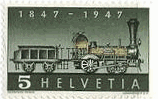 スイス（1847年の蒸気機関車）　切手