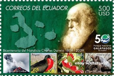 チャールズ・ロバート・ダーウィンと火山、ガラﾊﾟゴスの動物　エクアドル世界遺産
