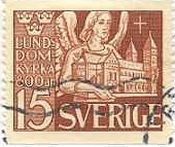 ルンド大聖堂と天使(1946年）　スウェーデン