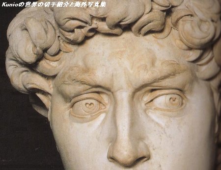 ダヴィデ像の瞳部分は、他に例の無いハート型