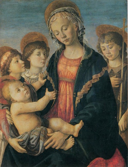 ボッティチェッリ　『聖母子、幼い洗礼者ヨハネと２天使』　アカデミア美術館
