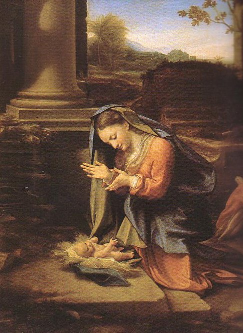 コレッジョ『幼子イエスを礼拝する聖母』
