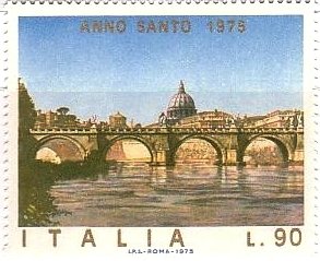 切手　anno santo　テヴェレ川とサン・ピエトロ大聖堂