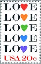 愛の切手（USA、1984年LOVE切手）