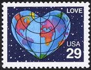 地球を描くLOVE切手