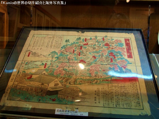 桜の名所　吉野山の古地図
