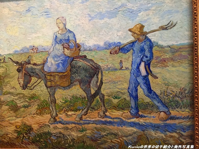 『ロバに乗る女性と農夫』