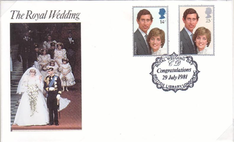 ダイアナ　イギリス　切手　ダイアナ妃の結婚式とウェディング・ドレス