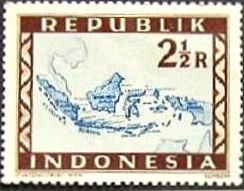 インドネシアの地図　切手