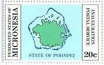 ミクロネシアの地図　切手