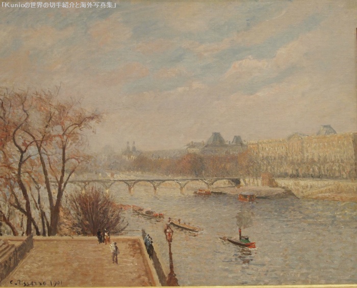 ジャコブ・カミーユ・ピサロ（Jacob Camille Pissarro, 1830年 - 1903年）｜「The Louvre, Winter Sunshine, Morning」