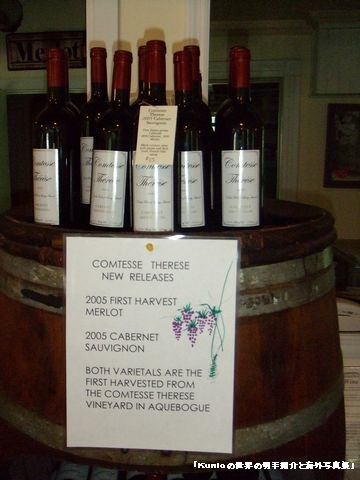 2005年に収穫の赤ワイン「terresa」　3755 Hallock Lane Extension,Mattituck, New York 11952 U.S.A　ボルドーの「メルロー(Merlot)」