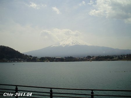 河口湖から見えた富士山