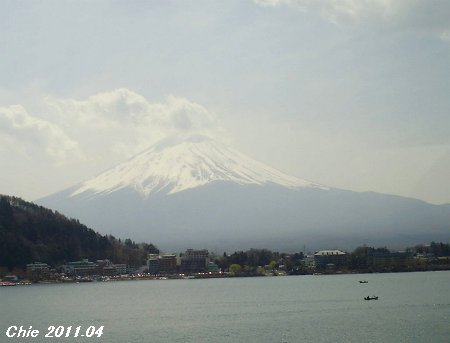 河口湖から見えた富士山　写真以上に絶景ですね（男富士）